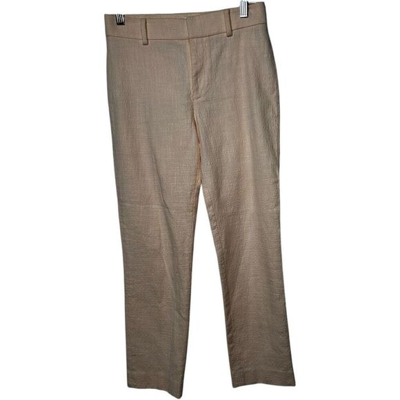 Club Monaco Peach Pink Texutred Straight Leg Pants Size 0 Trouser Dress Pants - Picture 1 of 10